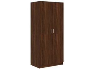 8720286952696 - Bonnevie - KleiderschrankAufbewahrungsschrank Braun Eichen-Optik 80x52x180 cm Holzwerkstoff vidaXL