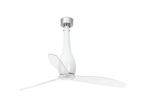 8421776096851 - Faro Barcelona - faro 32000 Deckenventilator eterfan m Stahl+Glas glänzendes Weiß pc transparent H64cm Ø128cm