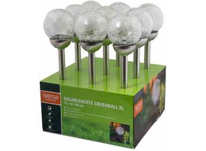 4055938004725 - Siena Garden - Solarleuchte Crushball xl Edelstahl Glas Kunststoff 1 led ø 12 x 56 cm