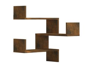 8720286932674 - 2 Stk Wand-Eckregal，WandregaleRäuchereiche 40x40x50 cm Holzwerkstoff vidaXL