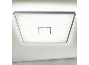 4002707366157 - BRILONER FREE LED Deckenleuchte Flaches Design Backlighteffekt Neutralweißes Licht silberfarbig 42 x 42 x 29 cm