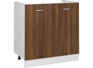 8720286954744 - Vidaxl - Spülenunterschrank Braun Eiche-Optik 80x46x815cm Holzwerkstoff Braun