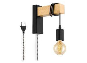 8435427122554 - Barcelona Led - Wandleuchter aus Holz mit Schalter und Stecker 
uder Farbe Schwarz - Schwarz