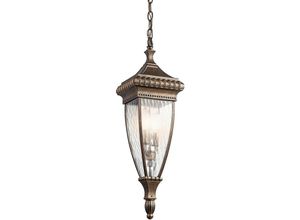 5024005241218 - Kichler KL-VENETIAN8-M Hängeleuchte Venetian Rain 2xE14 60W IP23 Metall Bronze gebürstet Regenglas H70-190cm Ø184cm dimmbar höhenverstellbar