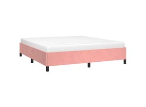 8720287173847 - Bonnevie - BettgestellSchlafzimmerbett Rosa 160x200 cm Samt vidaXL