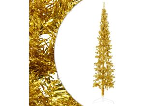 8720287000969 - Vidaxl - Künstlicher Halb-Weihnachtsbaum mit Ständer Schlank Gold 240 cm