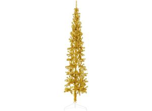 8720287000945 - vidaXL Künstlicher Halb-Weihnachtsbaum mit Ständer Schlank Gold 180 cm