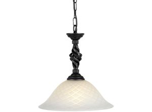 5024005212508 - Elstead - Lighting pb-p-black Hängeleuchte Pembroke 1xE27 100W Eisen schwarz Glas weiß H46cm-765cm Ø34cm dimmbar höhenverstellbar