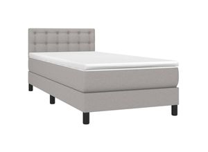 8720287450092 - BoxspringbettSchlafzimmerbett mit Matratze Hellgrau 90x200 cm Stoff vidaXL