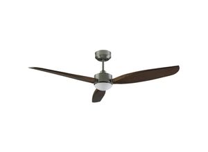 8435575324077 - Efectoled - 3 Blade 133cm Ceiling Fan with led Light Satin Nickel Brown 3 Flügel 133 cm Deckenventilator mit LED-Licht Satin Nickel Braun