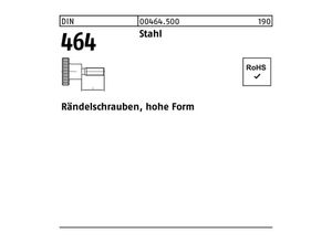 4043952082249 - Rändelschraube DIN 464 hohe FormM5x 8 Stahl 50 Stück