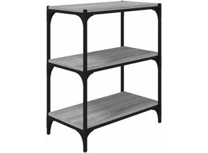 8720287197072 - Bonnevie - BücherregalStandregal Grau Sonoma 60x33x705 cm Holzwerkstoff und Stahl vidaXL