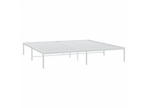 8720845721619 - Bonnevie - BettgestellSchlafzimmerbett Metall Weiß 193x203 cm vidaXL