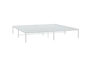 8720845721602 - Bonnevie - BettgestellSchlafzimmerbett Metall Weiß 183x213 cm vidaXL