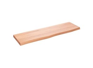 8720845814021 - Bonnevie - Wandregal Wandboard Hellbraun 100x30x4 cm Massivholz Eiche Behandelt vidaXL