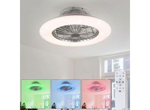 4059157191006 - Deckenventilator mit Beleuchtung und Fernbedienung leise Deckenleuchte mit Ventilator und rgb Farbwechsler Dimmbar cct Nachtlicht Timer 30 Watt led