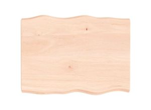 8720845816018 - Bonnevie - TischplatteSchreibtischplatte 80x60x6 cm Massivholz Eiche Unbehandelt Baumkante vidaXL