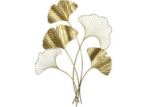 4046884068114 - Möbel Direkt Online - Goldene Wanddekoration Ginkgo