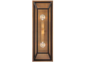 5024005288619 - Elstead - Hinkley HK-FULTON2 Wandleuchte Fu Lighton 2xE14 60W Messing Bronze Mattglas gerippt H566cm B19cm dimmbar