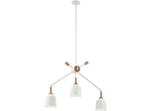 5024005296010 - Kichler KL-DANIKA3 Hängeleuchte Danika 3xE27 60W Stahl weiß Holz H589-1346cm B923cm dimmbar höhenverstellbar