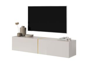 5905386048064 - Selsey - bisira - TV-Möbel 140 cm graubeige mit goldener Einlage