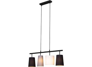 4002707401773 - Brilo - Pendelleuchte Hängelampe ner leuchten shades 40 w IP20 schwarz Metall-Stoff exkl 4x E27 74 x 120 cm