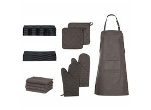 8720286802274 - Bonnevie - 15-tlg Handtuch-Set Ofenhandschuhe & Topfhalter Baumwolle vidaXL95663