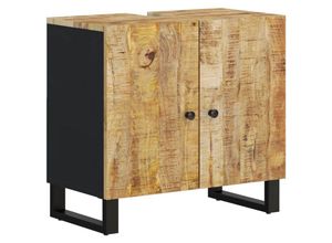 8720845724894 - Waschbeckenunterschrank，Waschtischunterschrank Massivholz Mango und Holzwerkstoff vidaXL