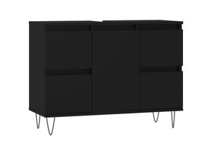 8720845876647 - Bonnevie - BadschrankBadezimmerschrank Schwarz 80x33x60 cm Holzwerkstoff vidaXL