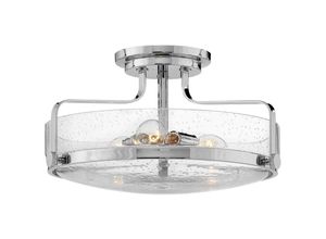 5024005333319 - Elstead - Lighting hk-harper-sfm-cm Hinkley Deckenleuchte harper E27 3x60W Stahl Chrom poliert Glas Opal geätzt H253cm B456cm Ø456cm dimmbar