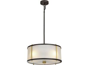 5024005377016 - Elstead - Lighting DL-CORONA-3P-BAB Hängeleuchte Corona 3xE27 60W Stahl Bronze dunkelbraun lackiert gealtertes Messing Mattglas H206cm-1233cm