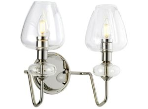 5024005378617 - Lighting DL-ARMAND2-PN Wandleuchte Armand 2xE14 40W Stahl poliert vernickelt mit Klarglas Schatten Klarglas H309cm B345cm dimmbar - Elstead