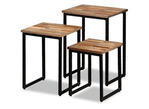 8718475577454 - Bonnevie - Satztisch Couchtisch-Set Kaffeetisch 3-tlg Recyceltes Massivholz Teak vidaXL