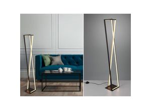 4017807506501 - Trio Leuchten - Kleine led Stehleuchte edge dimmbar Höhe 124cm Schwarz-Gold