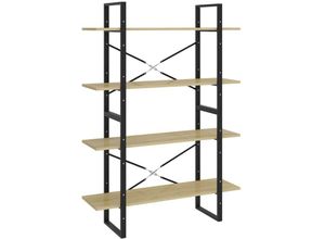 8720286567708 - Bonnevie - BücherregalStandregal 4 Fächer Sonoma-Eiche 100x30x140 cm Holzwerkstoff vidaXL