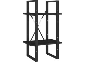 8720286567067 - Bonnevie - Bücherregal 2 FächerStandregal Schwarz 40x30x70 cm Kiefer Massivholz vidaXL 8720286567067 - Bonnevie - Bücherregal 2 FächerStandregal Schwarz 40x30x70 cm Kiefer Massivholz vidaXL