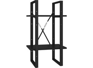 8720286566985 - Bonnevie - Bücherregal 2 FächerStandregal Schwarz 40x30x70 cm Holzwerkstoff vidaXL