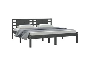 8720287029908 - Bonnevie - MassivholzbettSchlafzimmerbettDoppelbett Grau Kiefer 200x200 cm vidaXL