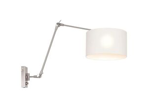 8712746145762 - Sienna Lighting - Sienna Prestige Chic Wandleuchte mit Schirm Stahl gebürstet Chintz Weiß 8712746145762 - Sienna Lighting - Sienna Prestige Chic Wandleuchte mit Schirm Stahl gebürstet Chintz Weiß