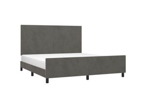 8720287441366 - BettgestellSchlafzimmerbett mit Kopfteil Dunkelgrau 160x200 cm Samt vidaXL