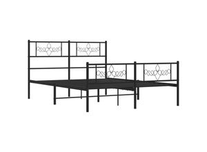 8721012047426 - Bettgestell，Schlafzimmerbett mit Kopf- und Fußteil Metall Schwarz 140x190 cm vidaXL