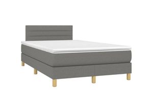 8720287453468 - Bonnevie - BoxspringbettDoppelbett mit Matratze Dunkelgrau 120x200 cm Stoff vidaXL