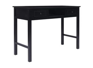 8720286654729 - Bonnevie - ComputertischSchreibtisch Schwarz 108x45x76 cm Massivholz Paulownia vidaXL