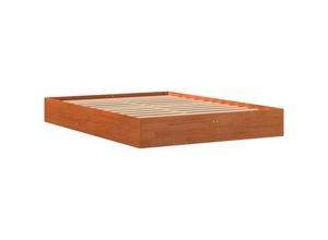 8721012406438 - Vidaxl - Massivholzbett ohne Matratze Wachsbraun 120x190 cm Kiefernholz Braun