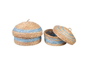 8435763178314 - Fijalo - Set 2 Reddas-Boxen Blaue Naturfasern 34x34x14cm