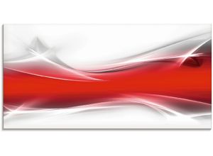 4057738975694 - Glasbild ARTLAND Kreatives Element Bilder Gr B H 60 cm x 30 cm Gegenstandslos 1 St rot Glasbilder Bilder in verschiedenen Größen