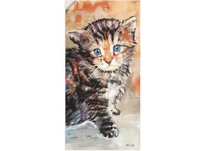 4057738260868 - Wandbild ARTLAND Katze Bilder Gr B H 75 cm x 150 cm Wandaufkleber - Vinyl Haustiere 1 St beige (naturfarben) Bild Poster Bilder als Alubild Leinwandbild Wandaufkleber oder in versch Größen