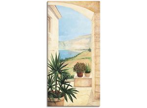 4055327157087 - Wandbild ARTLAND Blick auf Toskanalandschaft Bilder Gr B H 75 cm x 150 cm Leinwandbild Fensterblick 1 St beige (naturfarben) Bild Metallbild Metallbilder Bilder als Alubild Leinwandbild Wandaufkleber oder Poster in versch Größen