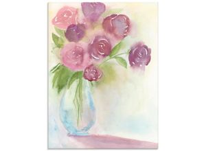 4058661390714 - Glasbild ARTLAND Leuchtener Strauß II Bilder Gr B H 45 cm x 60 cm Glasbild Blumen Hochformat 1 St rot Bild Glasbild Glasbilder Bilder in verschiedenen Größen