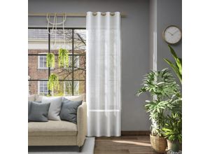 4006470511660 - Vorhang NEUTEX FOR YOU Libre-ECO Gardinen Gr 265 cm Ösen 142 cm grau (hellgrau) Ösen Nachhaltig Breite 142 cm nach Maß